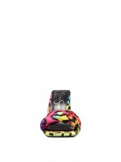 Camuto Shoes Sassia High Heel Slide In Rainbow Leopard