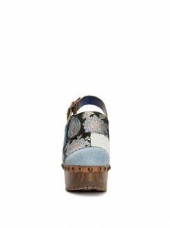 Camuto Tiarah Platform Clog In Denim Patchwork