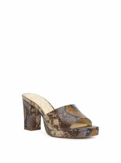 Camuto Shoes Elyzza High Heel Slide In Snake