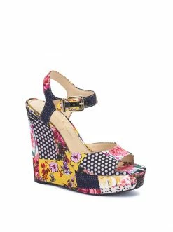 Camuto Tonnia Wedge Platform Sandal In Patchwork Multi