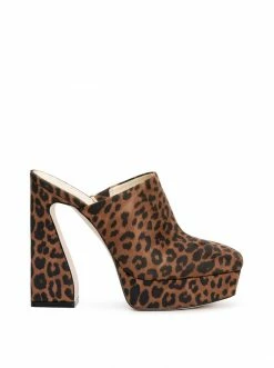 Camuto Denima Platform Slide In Leopard Shoes