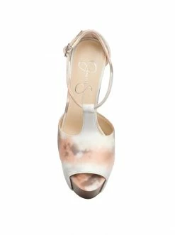 Camuto Shoes Dany T-Strap Platform Sandal In Neutral Tie-Dye