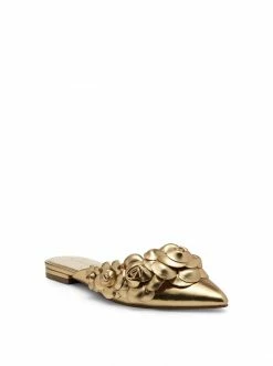 Camuto Shoes Cymia Flat Slide In Gold
