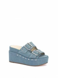 Camuto Cyriss Platform Wedge Sandal In Denim Shoes