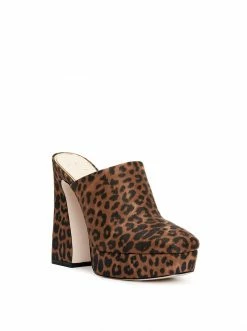 Camuto Denima Platform Slide In Leopard Shoes