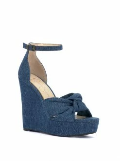 Camuto New Arrivals Tyssie Wedge Platform Sandal In Denim