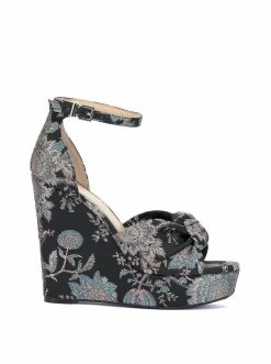 Camuto Tyssie Wedge Platform Sandal In Floral Denim