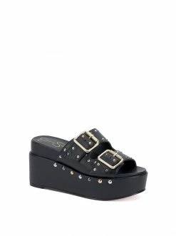 Camuto Cyriss Platform Wedge Sandal In Black