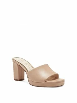Camuto Elyzza High Heel Slide In Buff