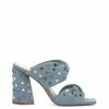 Camuto Wavia High Heel Slide In Denim Shoes