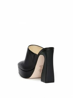 Camuto Shoes Denima Platform Slide In Black