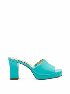 Camuto Elyzza High Heel Slide In Aqua Shoes