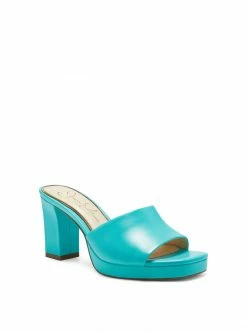 Camuto Elyzza High Heel Slide In Aqua Shoes