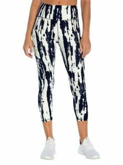 Rockfit Tummy Control Capri In White Cloudy Tie Dye