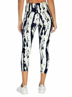 Rockfit Tummy Control Capri In White Cloudy Tie Dye