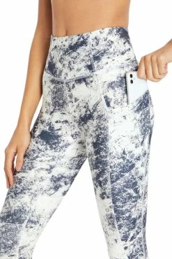 Rockfit Tummy Control Capri In Ombre Blue Granite Clothing