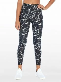 Rockfit Tummy Control Ankle Legging In Black Watercolor Camo Clothing