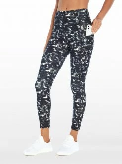 Rockfit Tummy Control Ankle Legging In Black Watercolor Camo Clothing