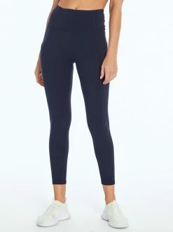 Rockfit Tummy Control Solid Ankle Legging In Midnight Blue
