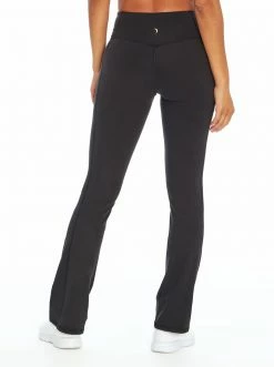 Rockfit Clothing Tummy Control Flared Yoga Pant In Meteorite