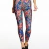 Rockfit Tummy Control Capri In Living Coral Boho Mix