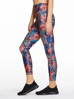 Rockfit Tummy Control Capri In Living Coral Boho Mix