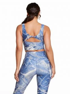 Rockfit Isabelle Long Bra In Heather Marble Dusk Active