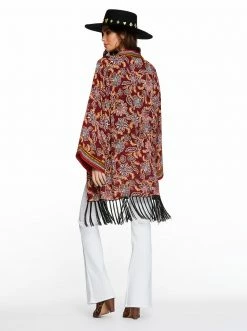 OJG JJ Kimono In Red Dahlia Moroccan Blooms