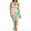OJG New Arrivals Joey Dress In Blue Grass Tie Dye
