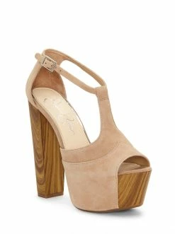 Camuto Dany T-Strap Platform Sandal In Sand