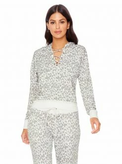 Rockfit Sunnyside Hoodie In Silver Filigree Painted Leopard Clothing