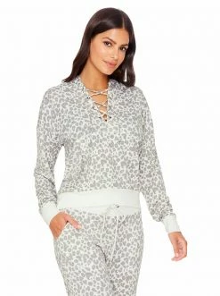 Rockfit Sunnyside Hoodie In Silver Filigree Painted Leopard Clothing