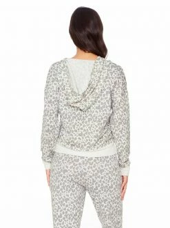 Rockfit Sunnyside Hoodie In Silver Filigree Painted Leopard Clothing