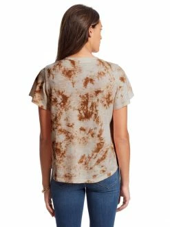 OJG Carly Tee In Golden Ochre Tie Dye