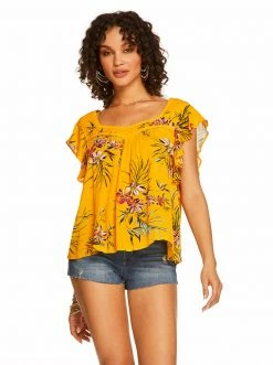OJG Lauryn Top In Tropical Oasis Clothing