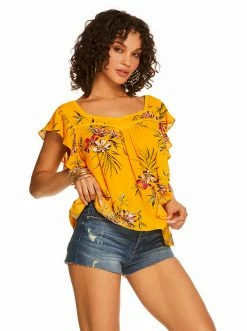 OJG Lauryn Top In Tropical Oasis Clothing