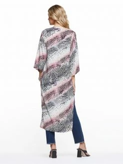 OJG Clothing Gwendelin Duster In Marble Cheetah