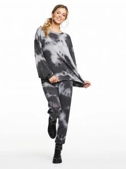 OJG Riya Tie Dye Pant In Black Tie Dye