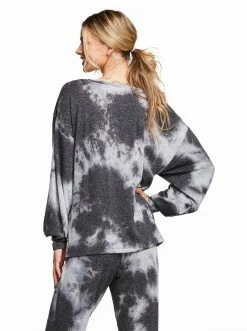 OJG Rainey Tie Dye Top In Black Tie Dye Clothing