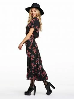 OJG Clothing Meadow Ruflle Dress In Floral Spray