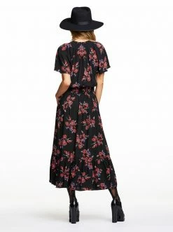 OJG Clothing Meadow Ruflle Dress In Floral Spray