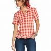 OJG Nellie Top In Emberglow Gingham Check