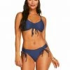 Amerex Pretty In Pique Ruched Front Top In Mood Swim