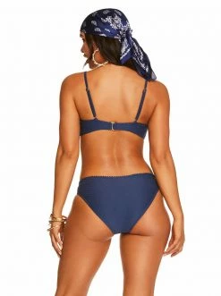 Amerex Pretty In Pique Ruched Front Top In Mood Swim