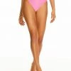 Amerex Pretty In Pique High Waisted Bottom In Femme Swim
