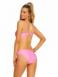 Amerex Pretty In Pique Ruched Front Top In Femme