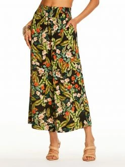 OJG Clothing Rosalie Wide Leg Pant In Island Wildfower Black