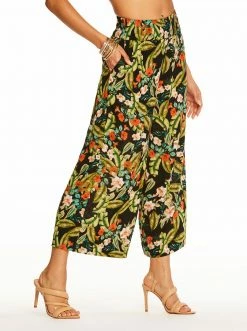OJG Clothing Rosalie Wide Leg Pant In Island Wildfower Black