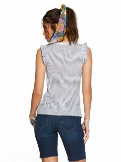 OJG Sage Tee In Gardenia Maritime Blue