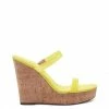 Camuto Tumile Platform Wedge Slide In Yellow